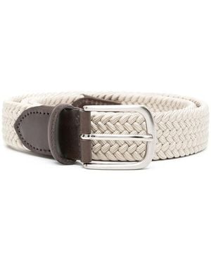 Eraldo Leather-Trim Interwoven Belt - Multicolor