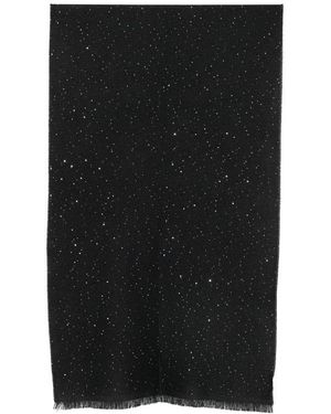 D'Aniello Sequin-Embellished Frayed Scarf - Black
