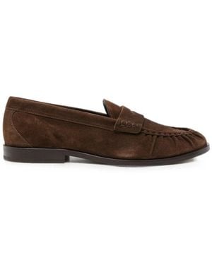 VINNY'S Suede Penny Loafers - Brown