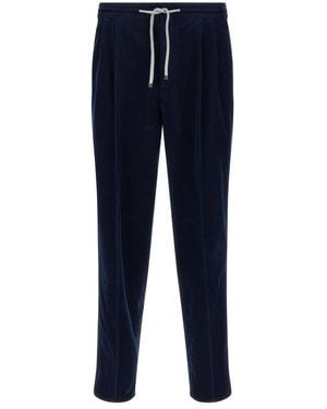 Brunello Cucinelli Drawstring Pleated Pants - Blue
