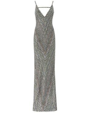 Missoni Long Dress With Open Back And Sequins - Gray