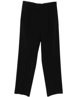 Giorgio Armani Pleated Wide-Leg Trousers - Black