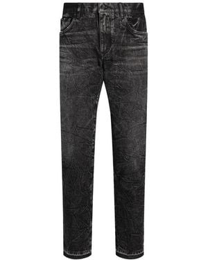 Dolce & Gabbana Logo-Plaque Jeans - Black