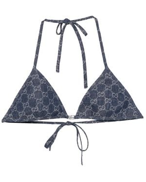 Gucci Gg Monogram Triangle Top - Blue