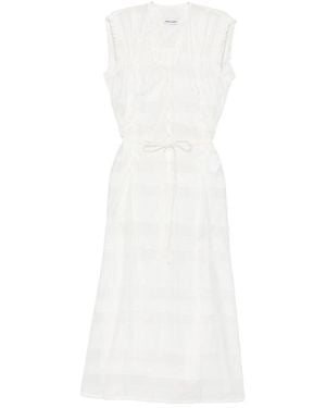 Low Classic Tie-Waist Midi Dress - White