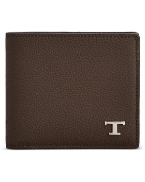 Tod's T Timeless Pebbled Wallet - Brown
