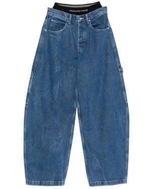 Alexander Wang X Denim X Stonewashed Wide Jeans - Blue