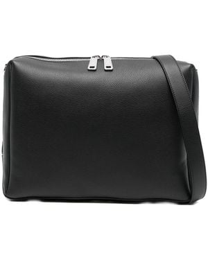 Fendi Large Lui Palladium-Logo Zip Shoulder Bag - Black
