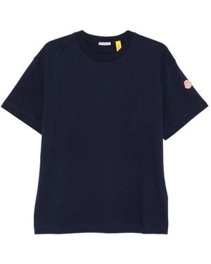 MONCLER GENIUS DONALD GLOVER X Gilga Farm By Donald Glover Logo-Patch Crew-Neck T-Shirt - Blue