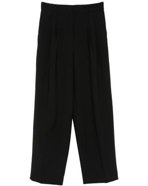 Calvin Klein Pleated Wide-Leg Pants - Black