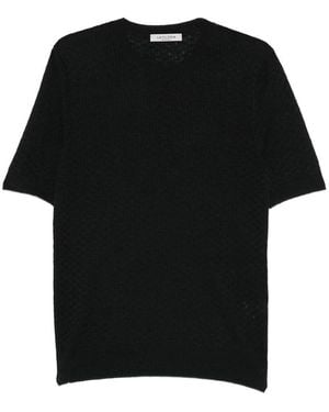 Fileria Short-Sleeve Ribbed T-Shirt - Black