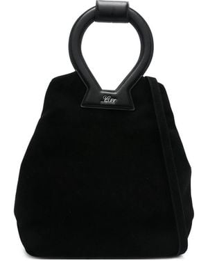 LUAR Brooke Round-Handle Tote Bag - Black