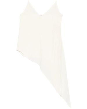 Covert Asymmetric-Hem V-Neck Top - White