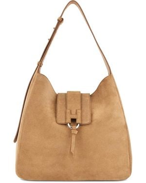 Hogan Logo Adjustable Shoulder Bag - Natural