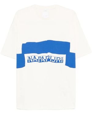 Napapijri Logo Crew-Neck T-Shirt - Blue