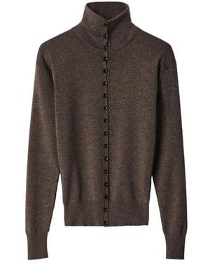 Lemaire Buttoned Wool Top Jumper - Brown