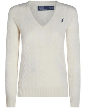 Ralph Lauren Cable-Knit V-Neck Jumper - Grey
