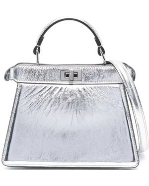Fendi Peekaboo Iseeu Leather Mini Bag - Gray