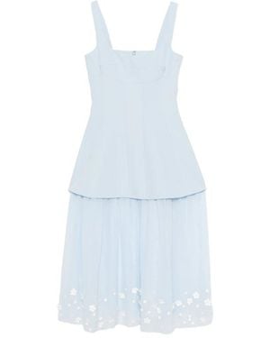 Stine Goya Floral Appliqué Layered Design Dress - Blue