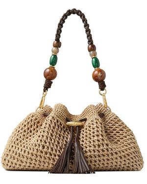 Jimmy Choo Cinch Beaded Shoulder Bag - Metallic