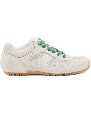 Alohas Textured Lace-Up Trainers - White