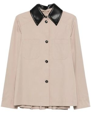 Sportmax Rainwear With Contrasting Collar - Natural