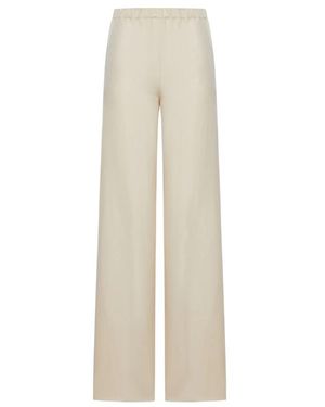 Max Mara Elasticated Palazzo Trousers - Natural