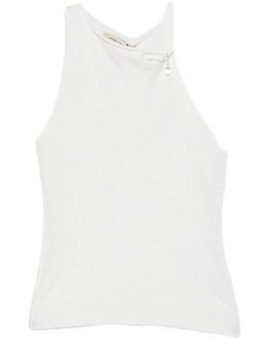 Paloma Wool Lani Asymmetric-Neck Knitted Top - White