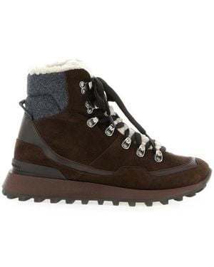 Brunello Cucinelli Lace-Up Ankle Boots - Brown