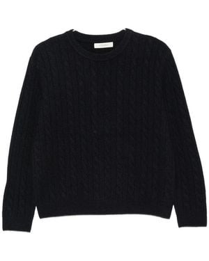 JC Sophie Pancho Cable-Knit Crew-Neck Jumper - Black