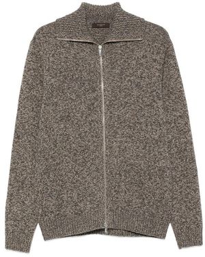 ZANONE-SLOWEAR Zip-Up Marl-Knit Cardigan - Grey