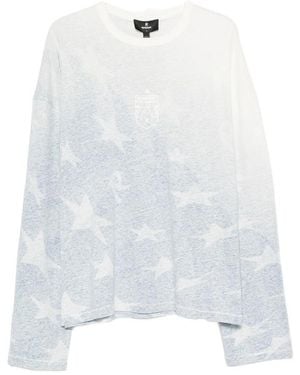 Represent Usa Star-Print Long-Sleeve Cotton T-Shirt - White
