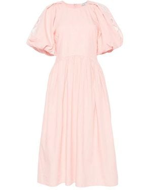Stine Goya Broderie-Anglaise Puff-Sleeve Dress - Pink