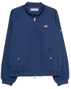 Cole Buxton Logo-Print Raglan-Sleeve Jacket - Blue