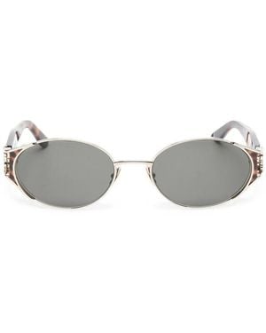 Saint Laurent Tortoiseshell-Effect Round-Frame Sunglasses - Grey