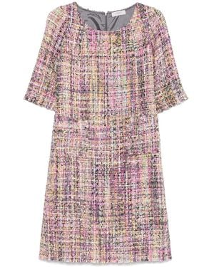 Charlott Tweed Midi Dress - Pink