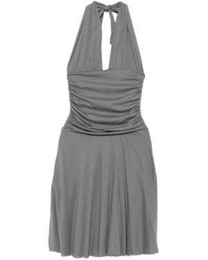 GIMAGUAS Halter-Neck Gathered Mini Dress - Grey