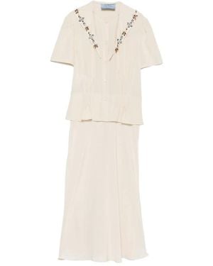 Prada Neutrals Dresses - White