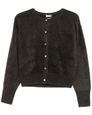 Almala Brushed-Knit Cardigan - Black