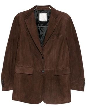 Tagliatore Cilian Suede Notched-Lapels Jacket - Brown