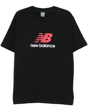 New Balance Logo-Print T-Shirt - Black