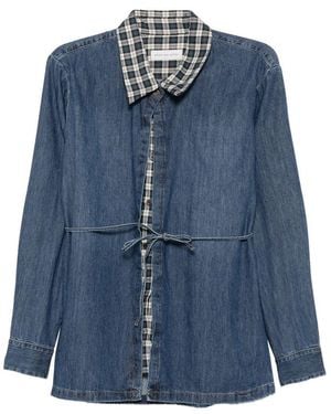 Dries Van Noten Cavynne Den Tie-Fastening Denim Jacket - Blue