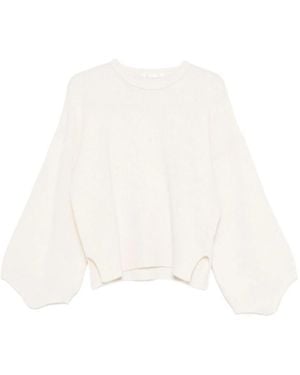 3311 Balloon-Sleeve Sweater - White