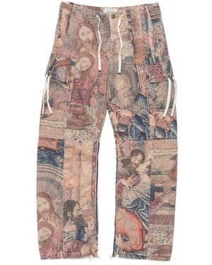 ERCOLE STUDIO Tapestry-Print Jeans - Natural