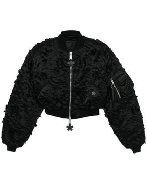 Alpha Industries X Cecile Bahnsen Ma-1 Flower-Appliqué Zipped Bomber Jacket - Black