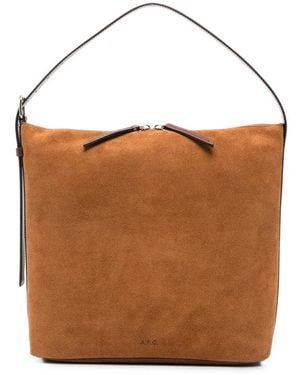 A.P.C. A. P.C. Vera Suede Shoulder Bag - Brown