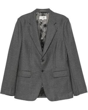 MM6 by Maison Margiela Frayed-Edge Blazer - Grey