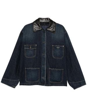 Prada Button-Fastening Denim Jacket - Blue