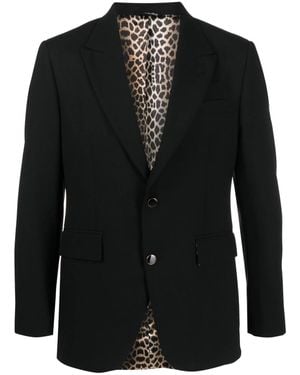 Eraldo Notched-Lapel Single-Breasted Blazer - Black