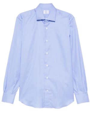 Mazzarelli Striped Long-Sleeved Shirt - Blue